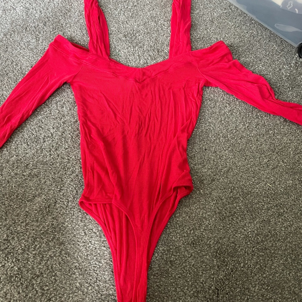 Red long sleeve bodysuit